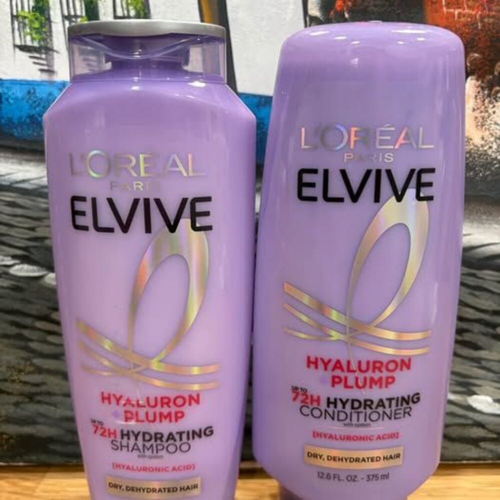L’Oreal Elvive Hyaluron Plump Shampoo Conditioner Set 12.6 oz Each New